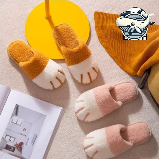 귀여운 고양이 디자인 실내용 슬리퍼 부드러운