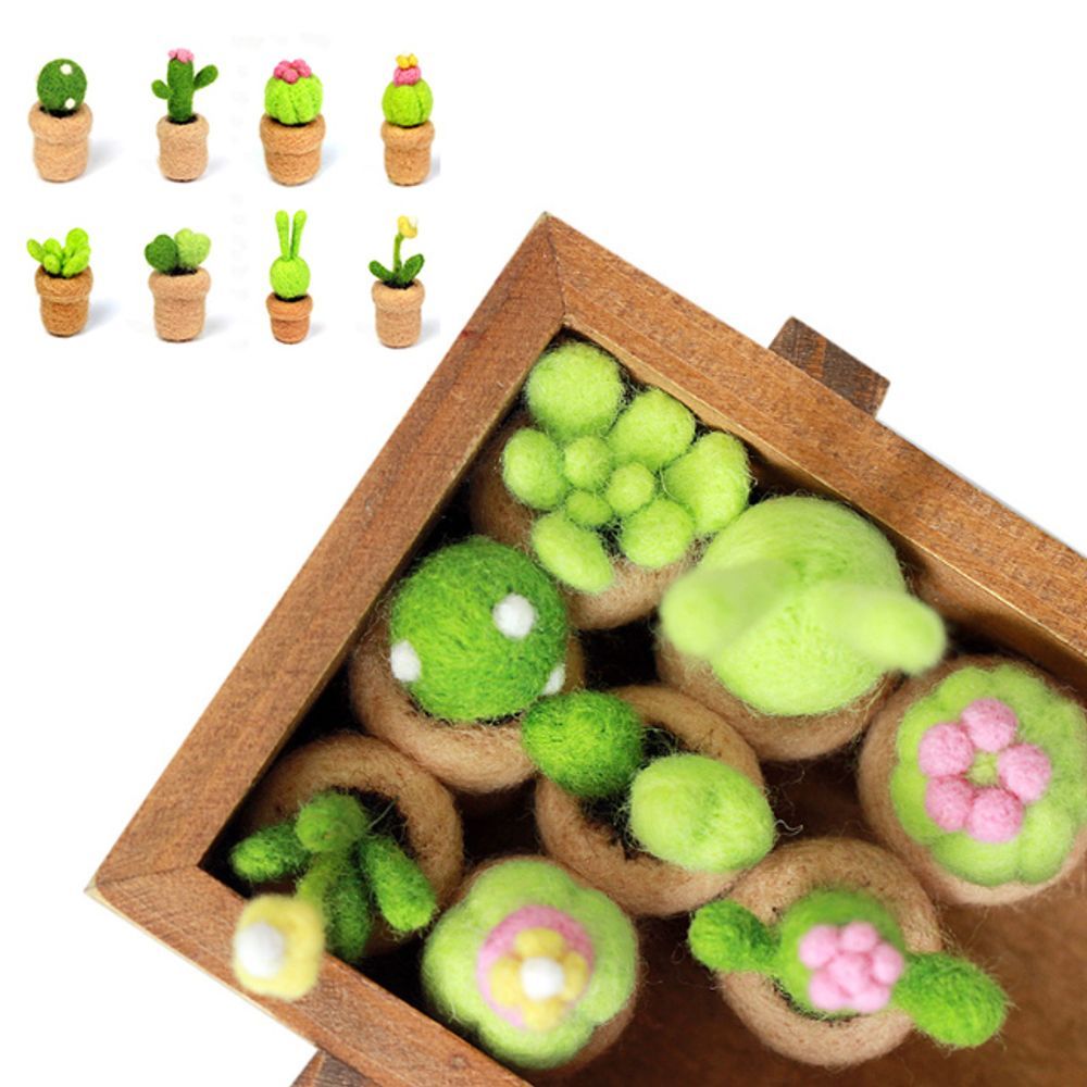 DIY 양모펠트 초보 기본 4개입 데이 선인장 다육이