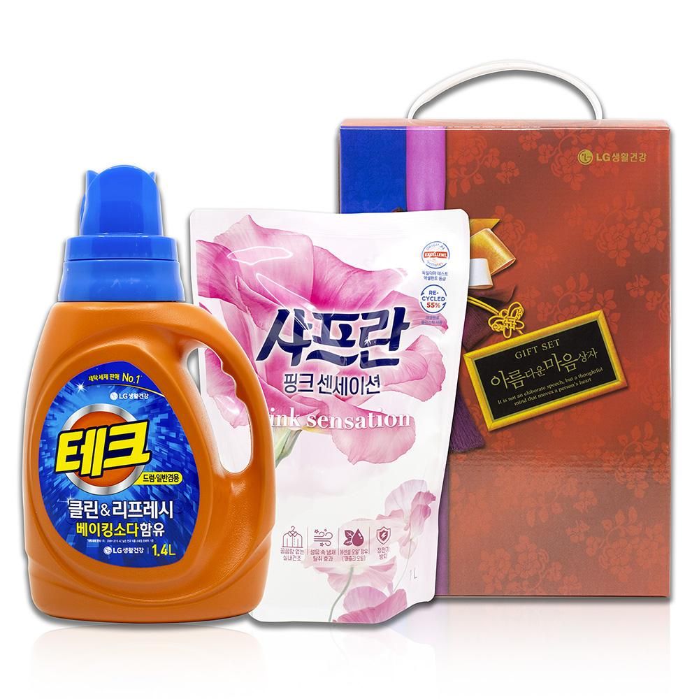 테크 일반드럼 겸용 1.4 L+샤프란유연제 1000ml_4세트