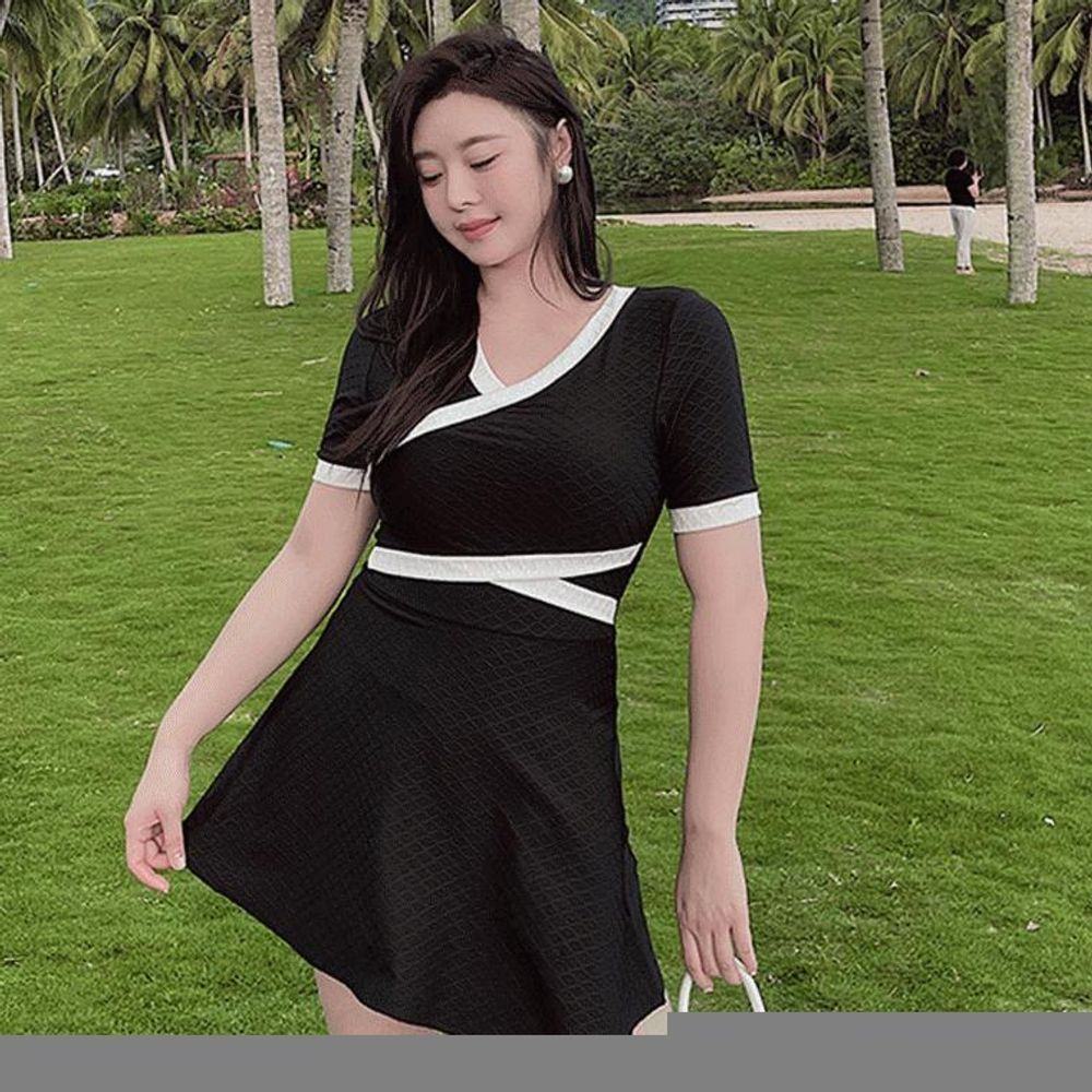사이즈)어썸 물놀이 웨어 원피스 티셔츠 망사 (빅 비