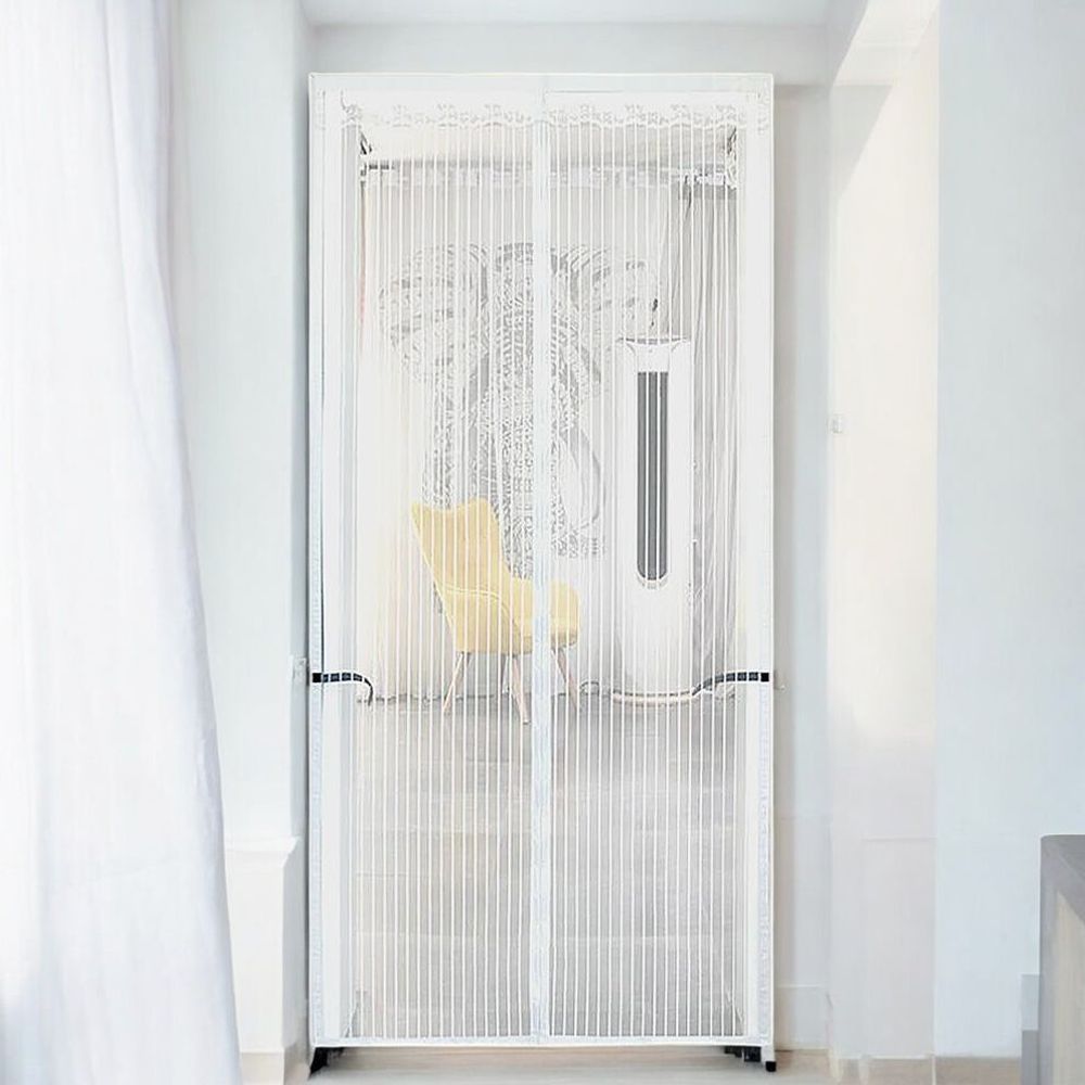 게더릭 스트라이프 문 모기장 (90x200cm) (화이트)
