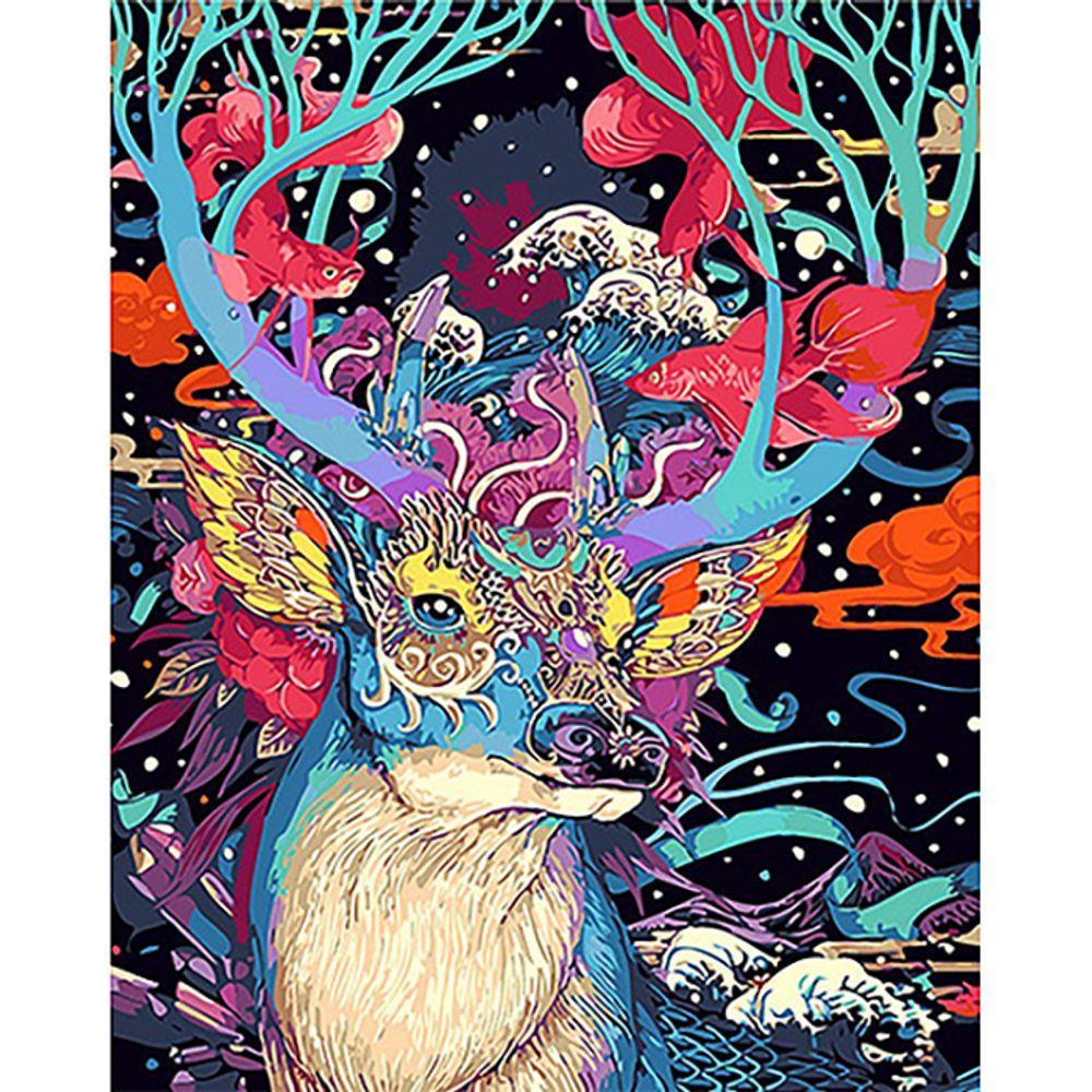 판타스틱 사슴 (패브릭) 보석십자수 40x50
