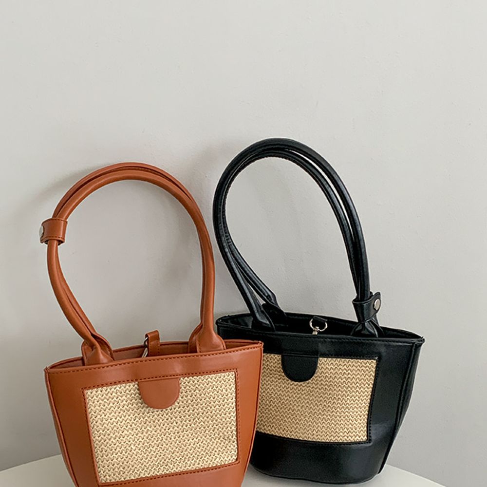 Rattan tote and shoulder bag