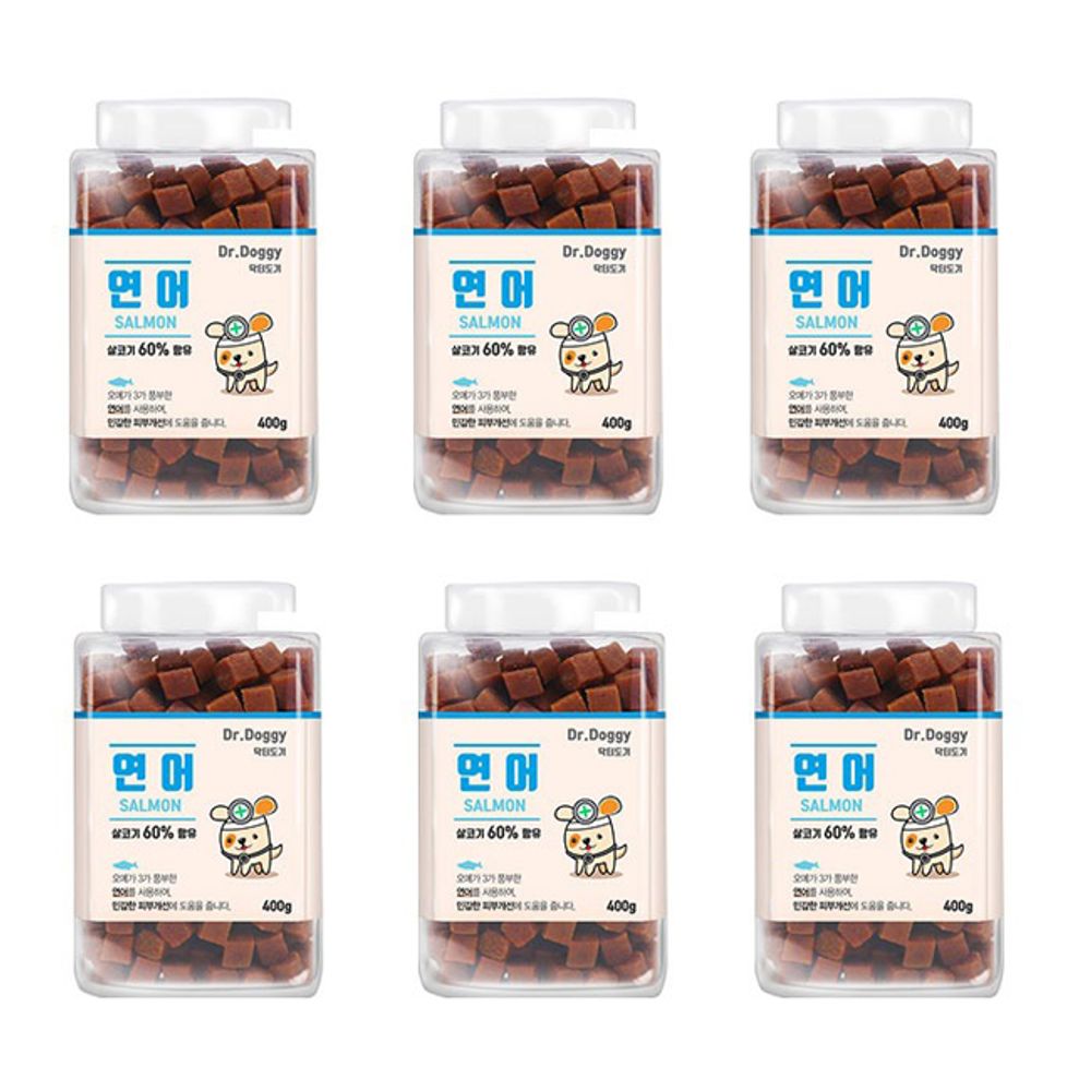 강아지 져키 닥터도기 연어 400g 6개 애견 간식