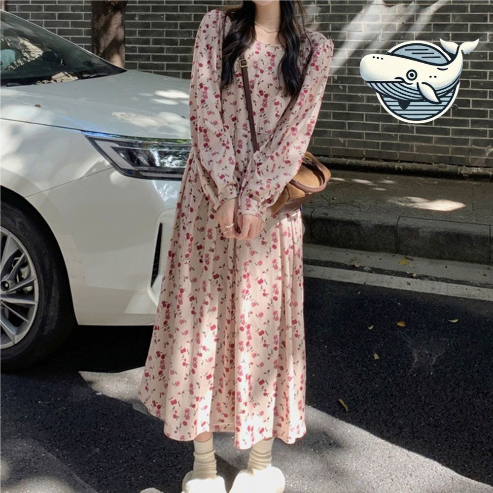 가벼운 플라워 롱원피스 여성용 히피 스타일