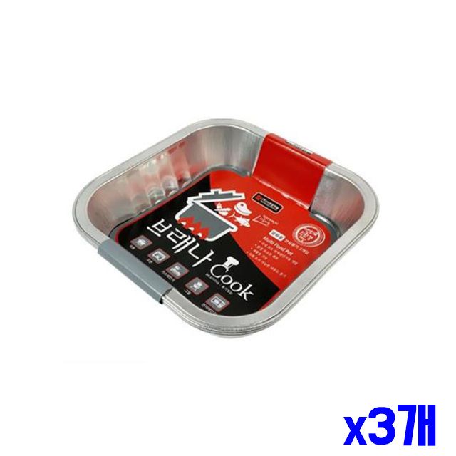 3개입 멀티냄비 사각 일회용캠핑 1500ml 일회용 x3개