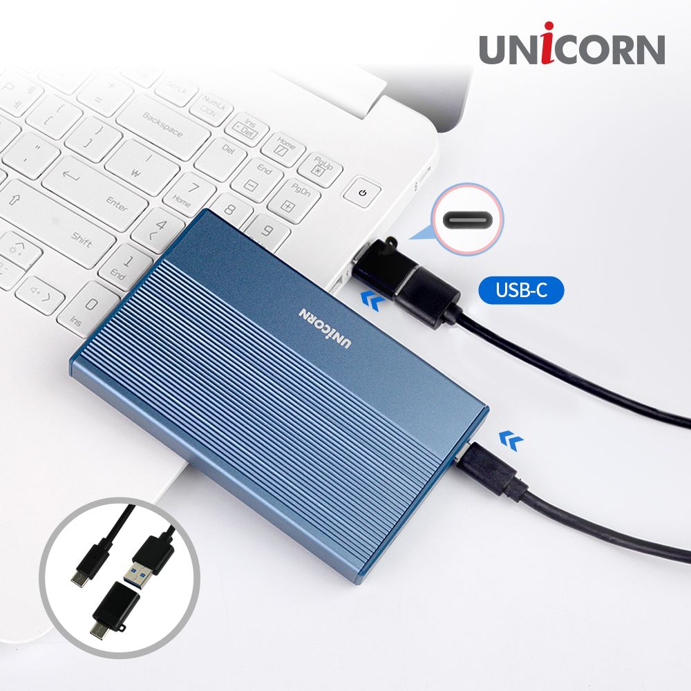 유니콘 USB3.2 Gen2 2.5인치 HDD SSD 외장하드케이스