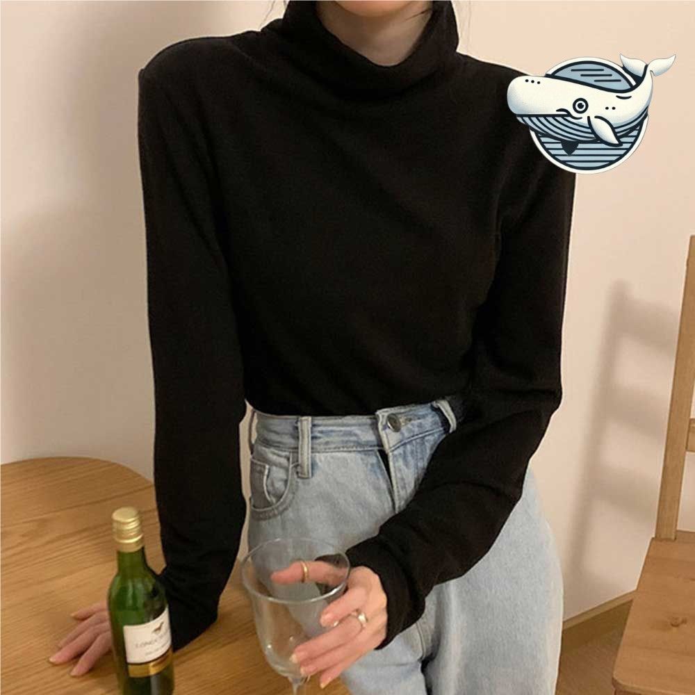 부드러운 폴라 크롭티셔츠 기본 이너웨어 소프트