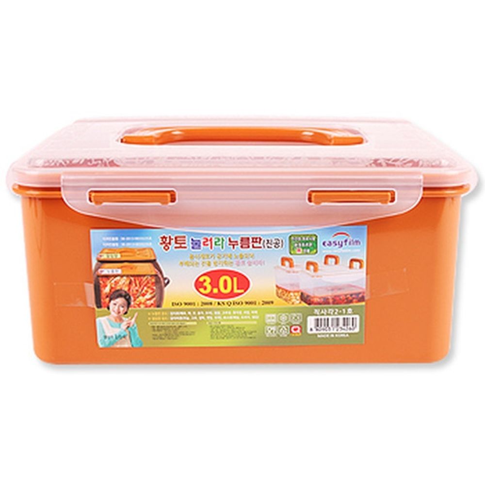 (set)황토누름이 직사각 김치통 3L 6개