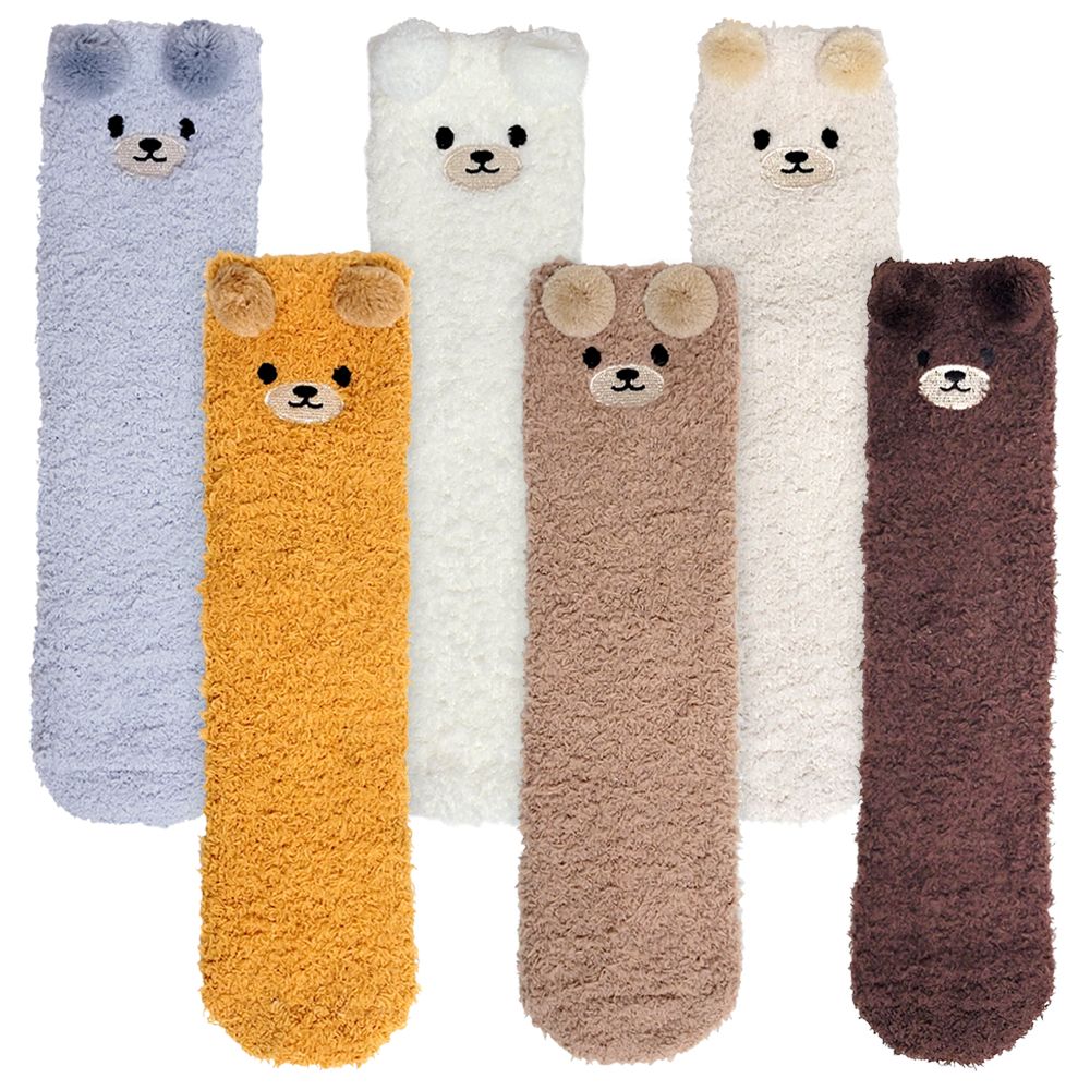 애니멀 자수 수면양말 6종세트