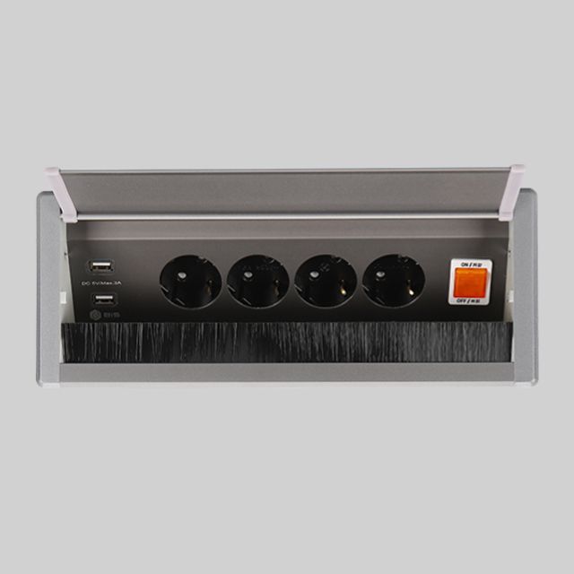 가구 매입콘센트 BID-402MF 다크그레이 회의실 탁자