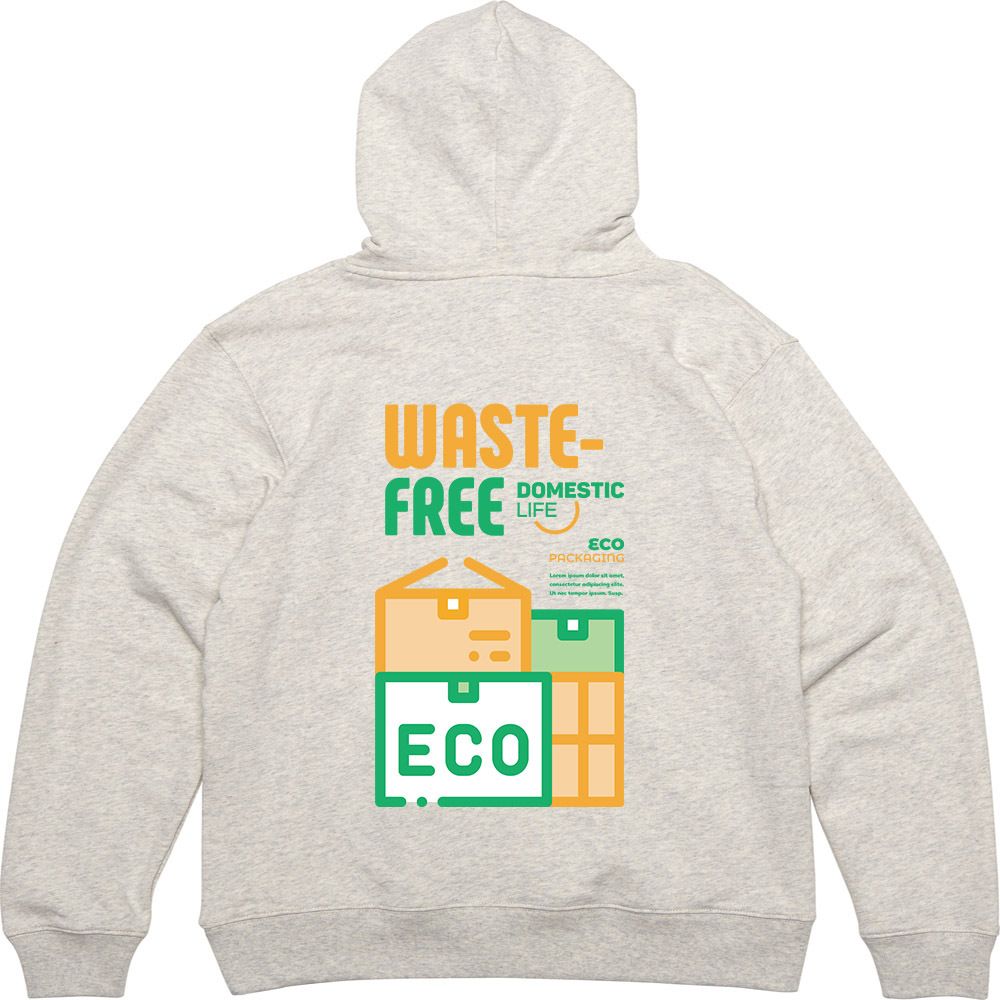 후드티 뒷면 프린트티셔츠 WASTE FREE ECO