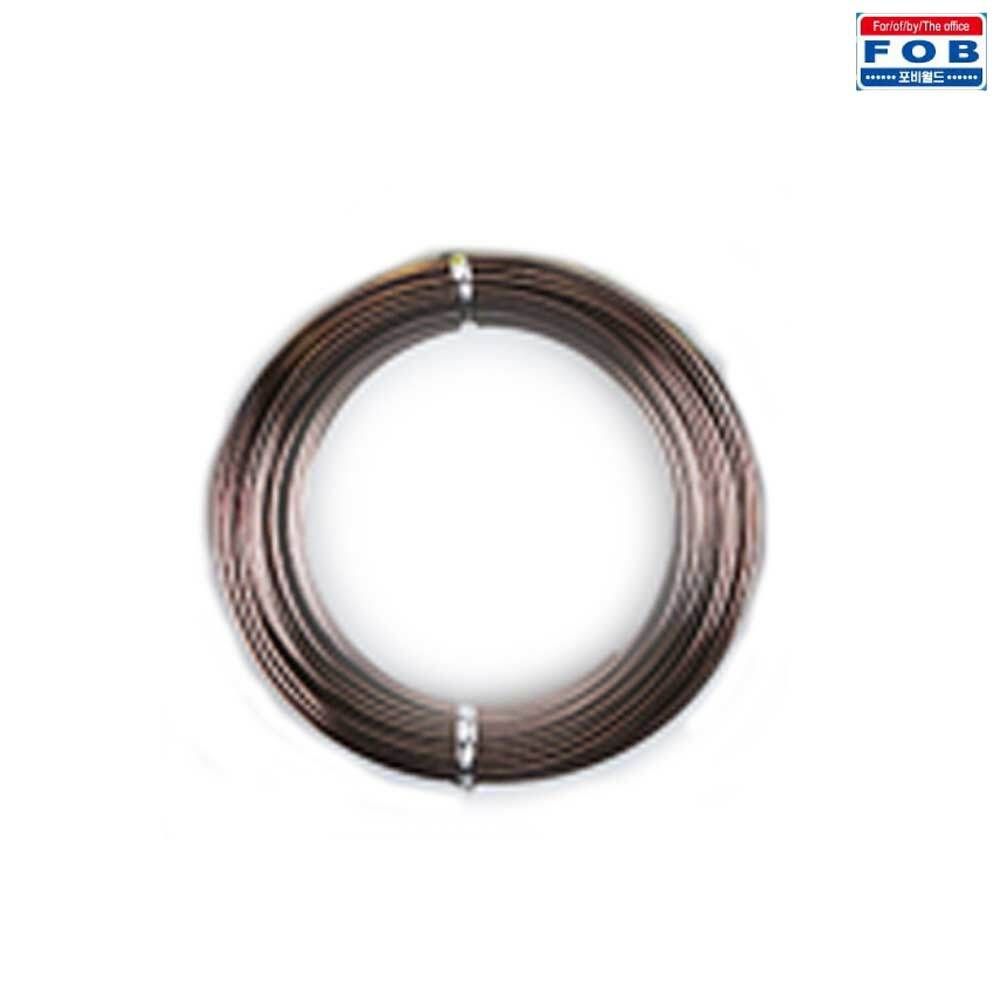 포비 와이어 공예 칼라철사 두께 3.0mm x 6.4M 갈색