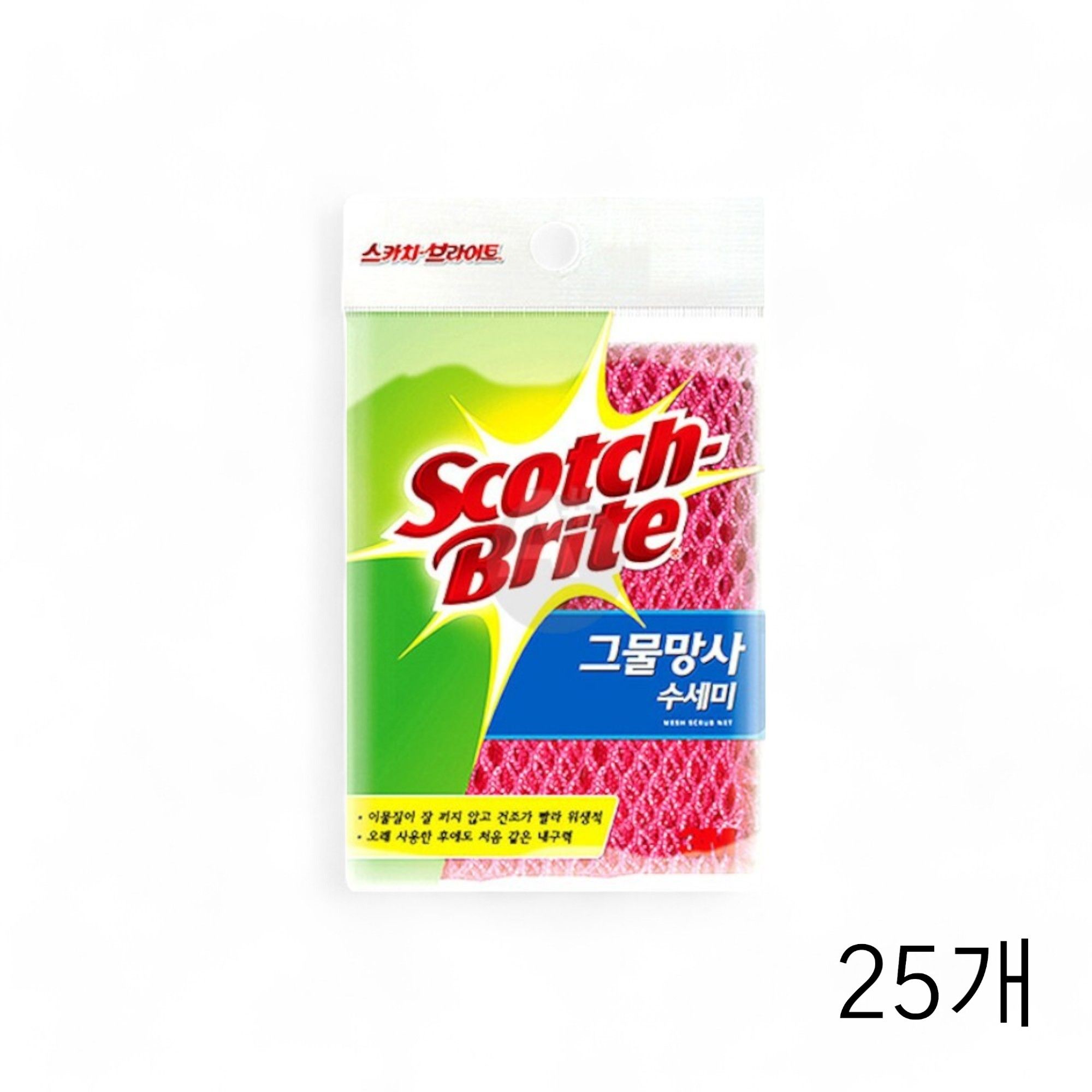 3M 스카치 브라이트 그물망사 수세미 X 25개 업소용