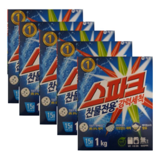 스파크 일반용 1kg 지함 5개입 애경 세탁세제