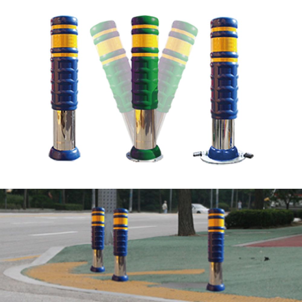 충격흡수 오뚜기 볼라드 좁은반사띠 800mm 매립이동식
