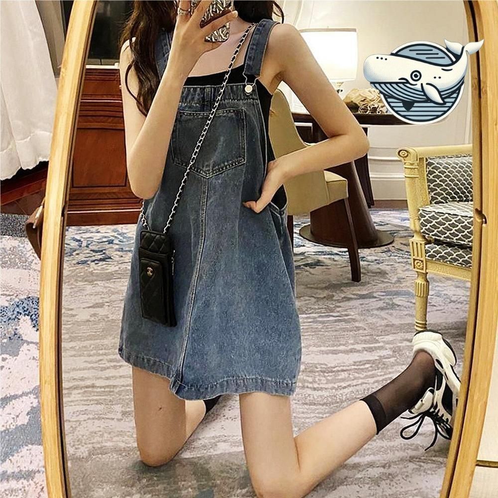 데님 멜빵 원피스 여름 스타일 캐주얼 데일리