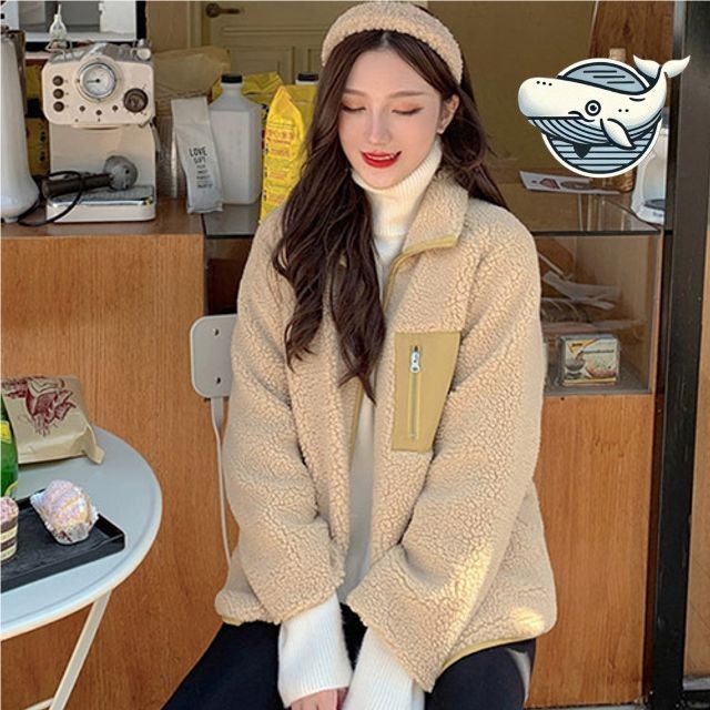 여성 따뜻한 양면집업 뽀글이 점퍼 투웨이